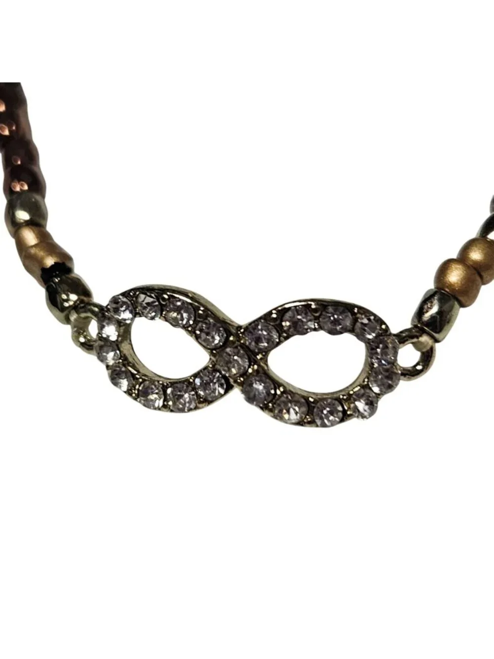 Infinity Bracelet Rhinestone Accent Beaded Classic Minimalist Fashion Jewelry